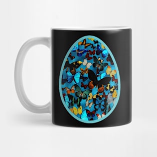 Blue Easter Egg With Colorful Butterflies for Spring Mug